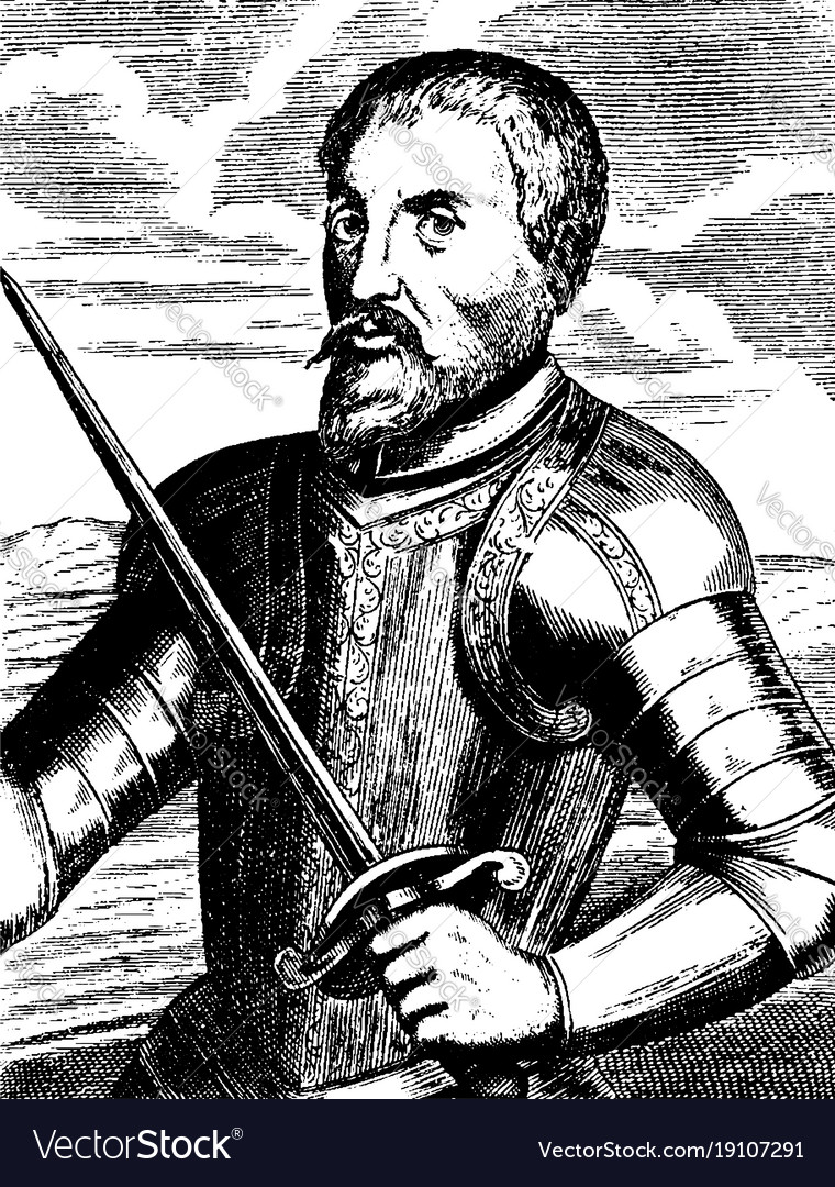 Hernando de soto vintage royalty free vector image