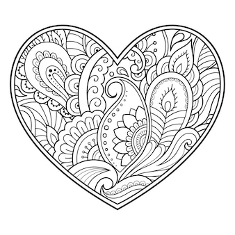 Heart coloring vectors illustrations for free download