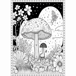 Hippie mushrooms coloring book psychedelic coloring book for adults vibrant mushrooms acpanied by flowers fairies and rabbits living in magical pages relaxing mushrooms coloring book coloring sara lou books