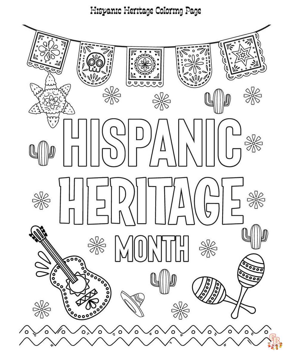Printable hispanic heritage month coloring pages free