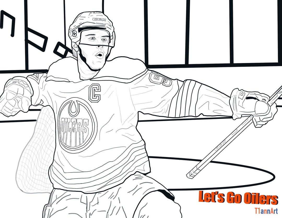 Connor mcdavid colouring pages edmonton oilers nhl playoffs nhl hockey hockey art kids children sports coloring