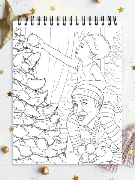 Home for the holidays adult coloring book