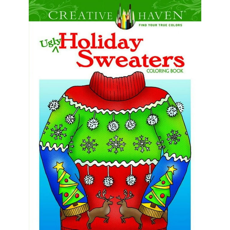 Adult coloring books christmas creative haven ugly holiday sweaters coloring book paperback
