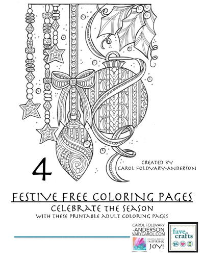 Festive free holiday coloring pages for adults pdf