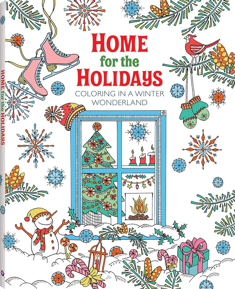 Christmas coloring book for adults home for the holidays