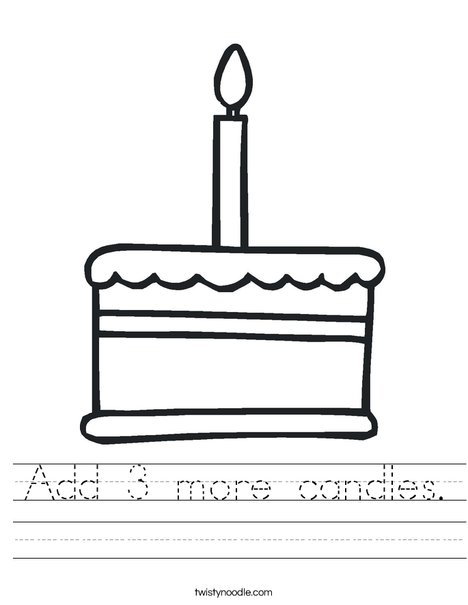 Add more candles worksheet