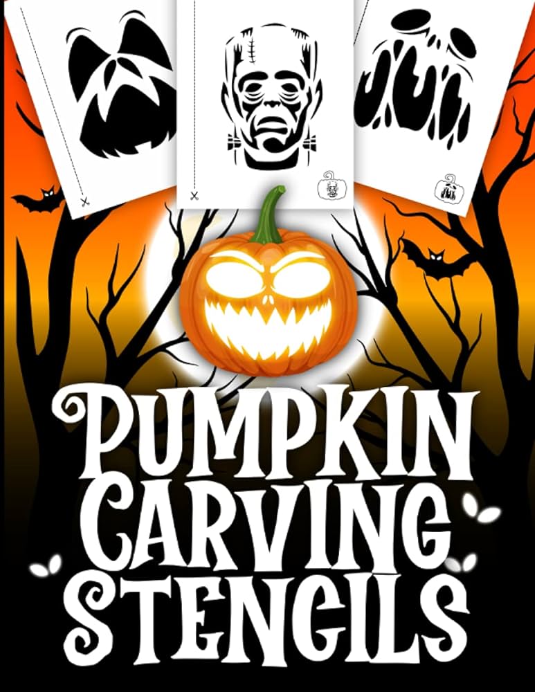 Pumpkin carving stencils spooky and scary halloween pumpkin decor stencil patterns for adults danielle smith jeanette books