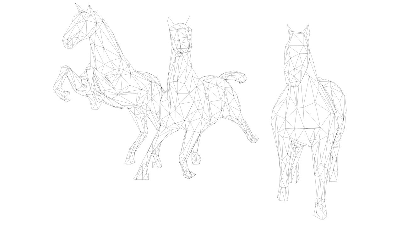 Lowpoly horses low