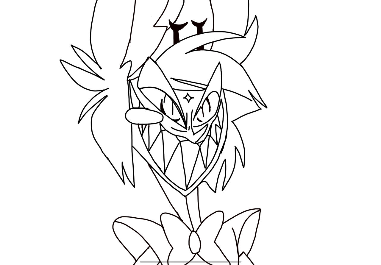 Alastor hazbin hotel coloring sheet by dinohybridnumber on