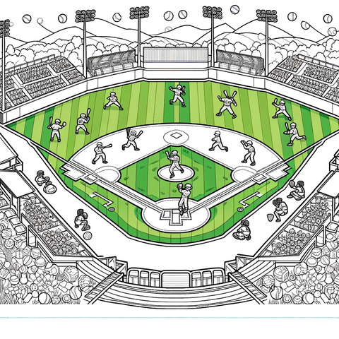 Baseball coloring pages