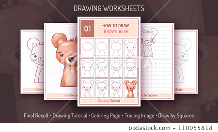 How to draw a brown bear step by step drawing