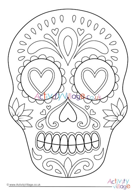 Day of the dead calavera louring page