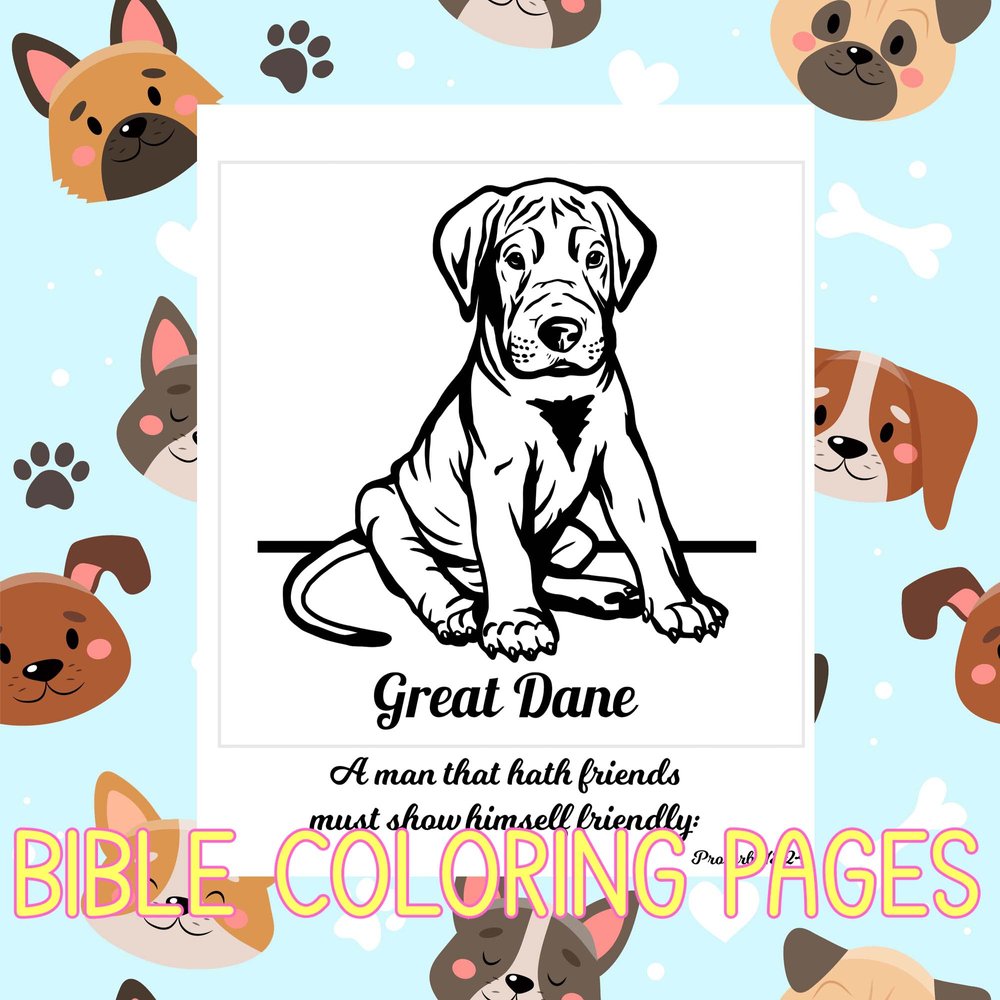 Dog and puppy coloring and activity pages with bible verses â sunday printables