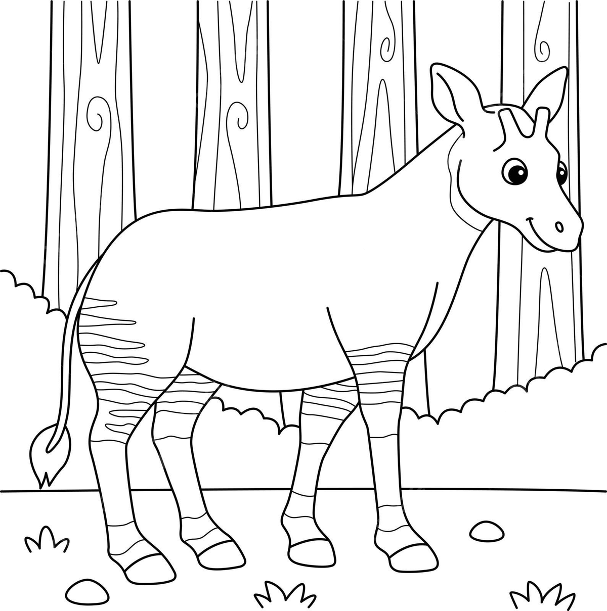 Okapi animal coloring page for kids coloring book color vector vector animal drawing book drawing ring drawing png and vector with transparent background for free download