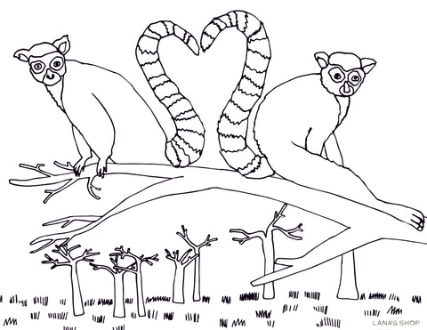 Safari animal coloring pages â lanas shop