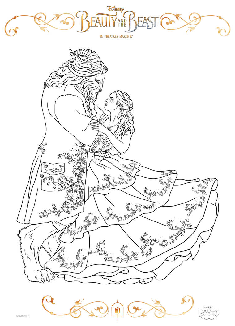 Beauty and the beast coloring page by dvythmsky on