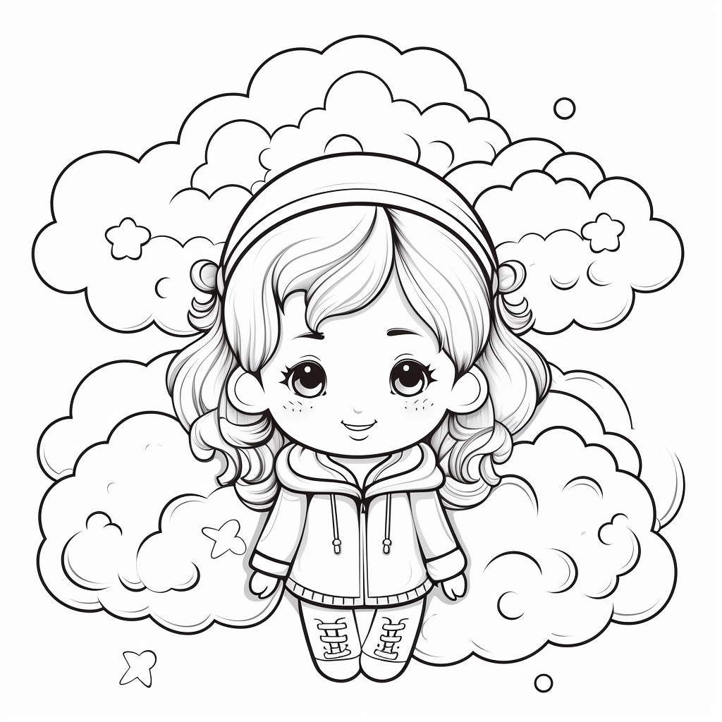Clouds coloring pages