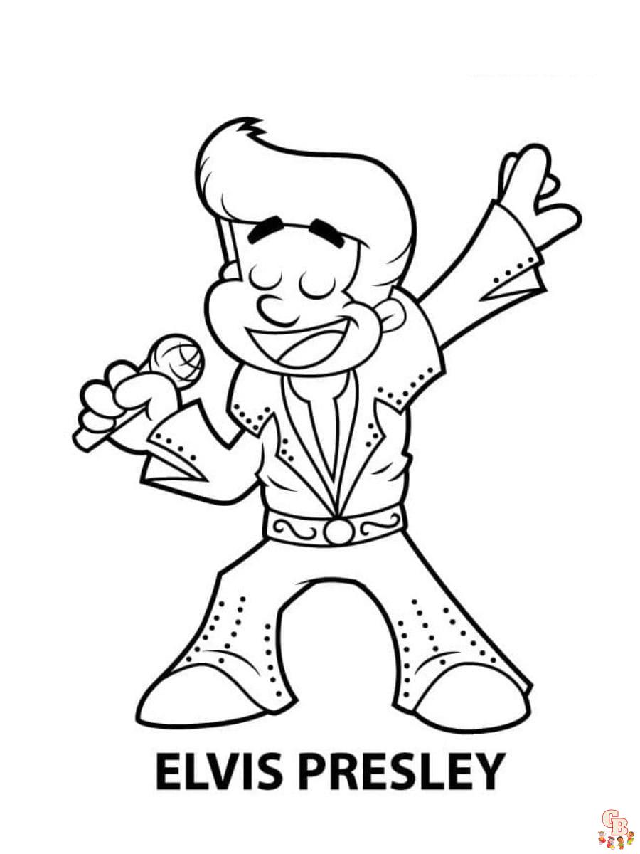 Printable elvis coloring pages free for kids and adults