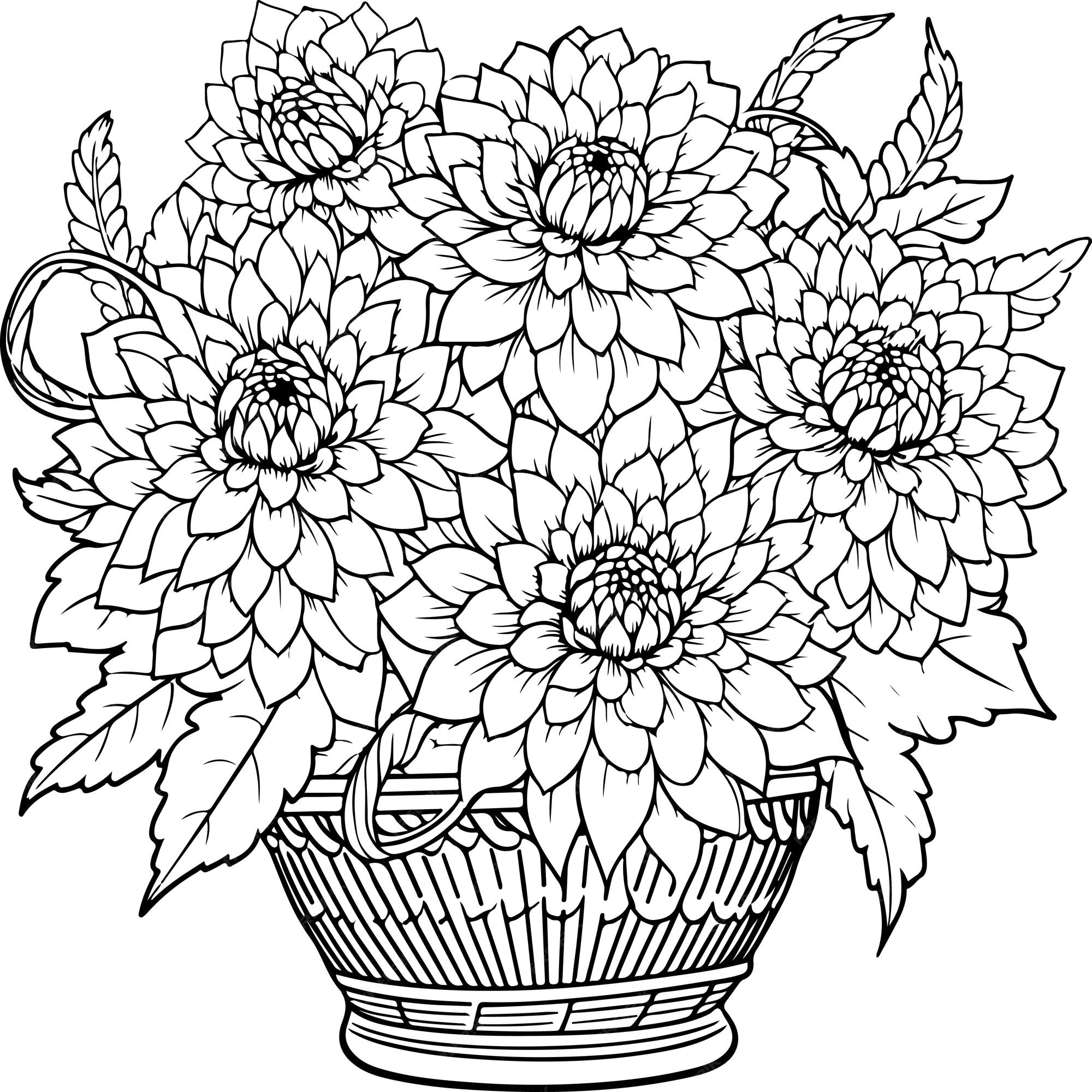 Premium vector coloring page depicting lilac flowers