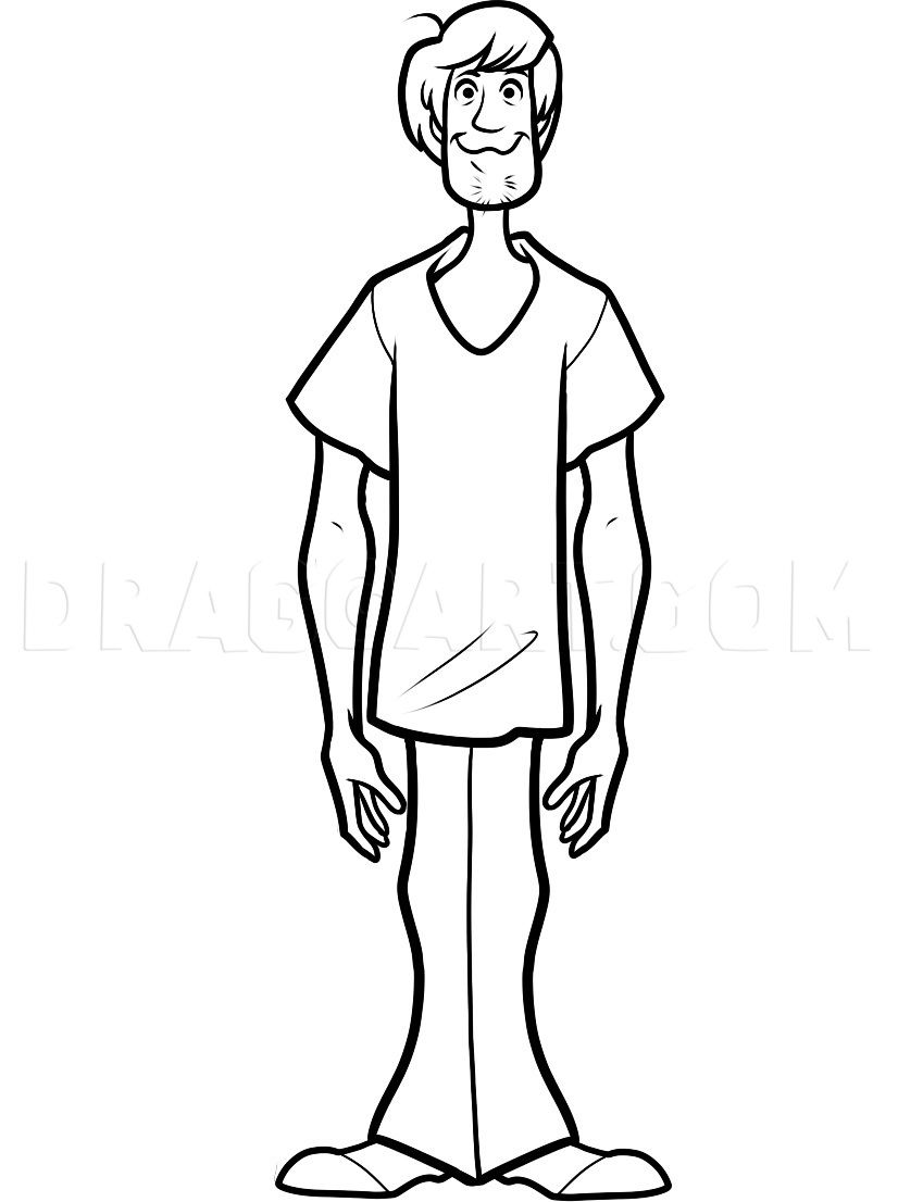 How to draw shaggy step by step drawing guide by dawn dragoart shaggy scooby doo shaggy and scooby guided drawing
