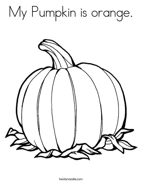 My pumpkin is orange coloring page