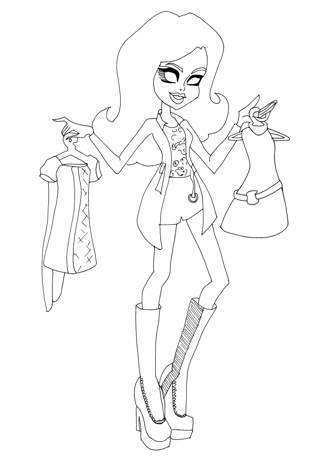 Free printable monster high coloring pages scarah screams i love fashion coloring page