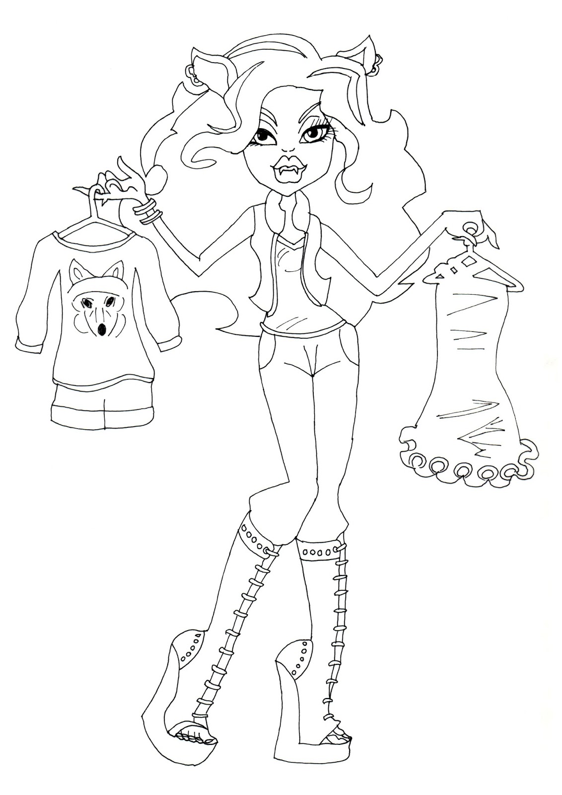 Free printable monster high coloring pages clawdeen wolf i love fashion coloring sheet