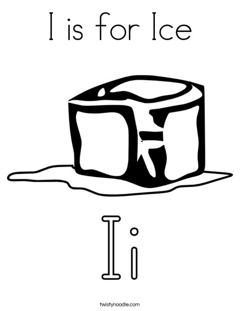 I is for ice coloring page