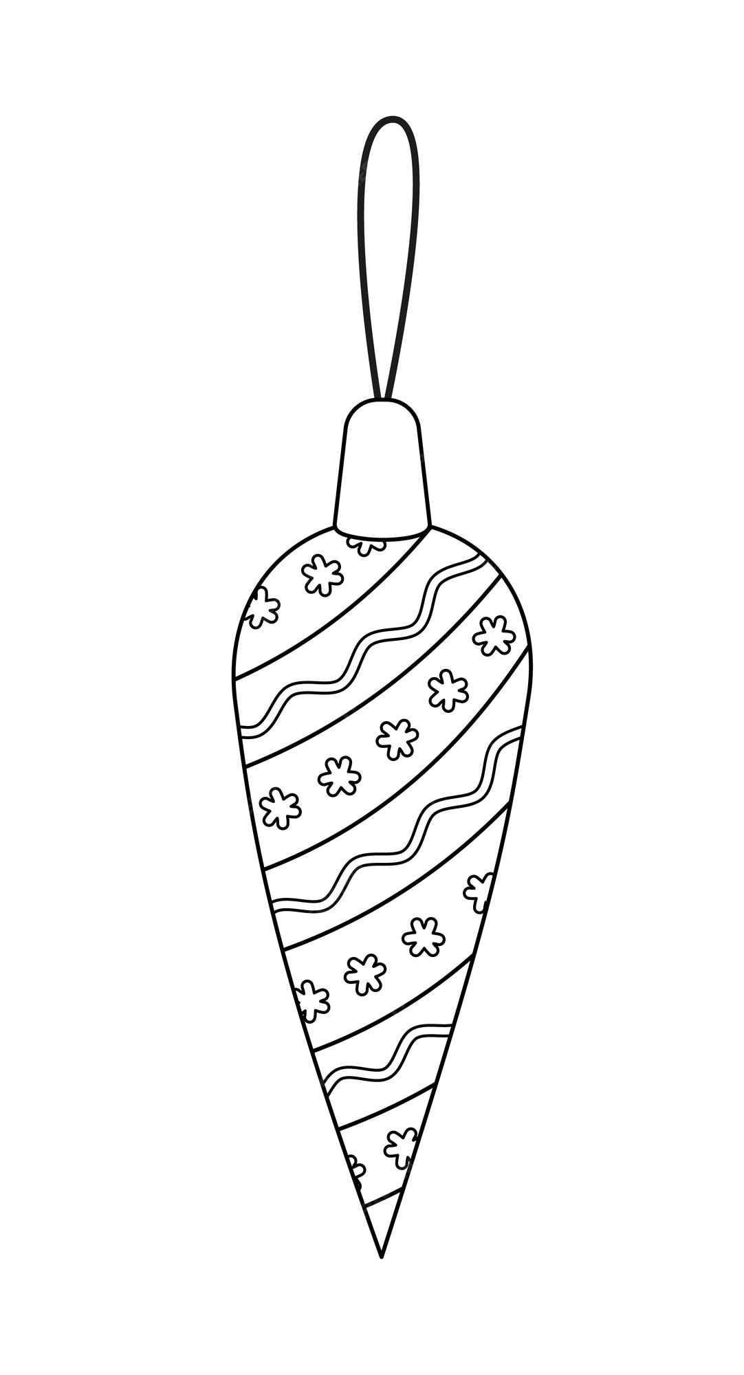Premium vector christmas ornament icicle coloring page black and white decoration vector