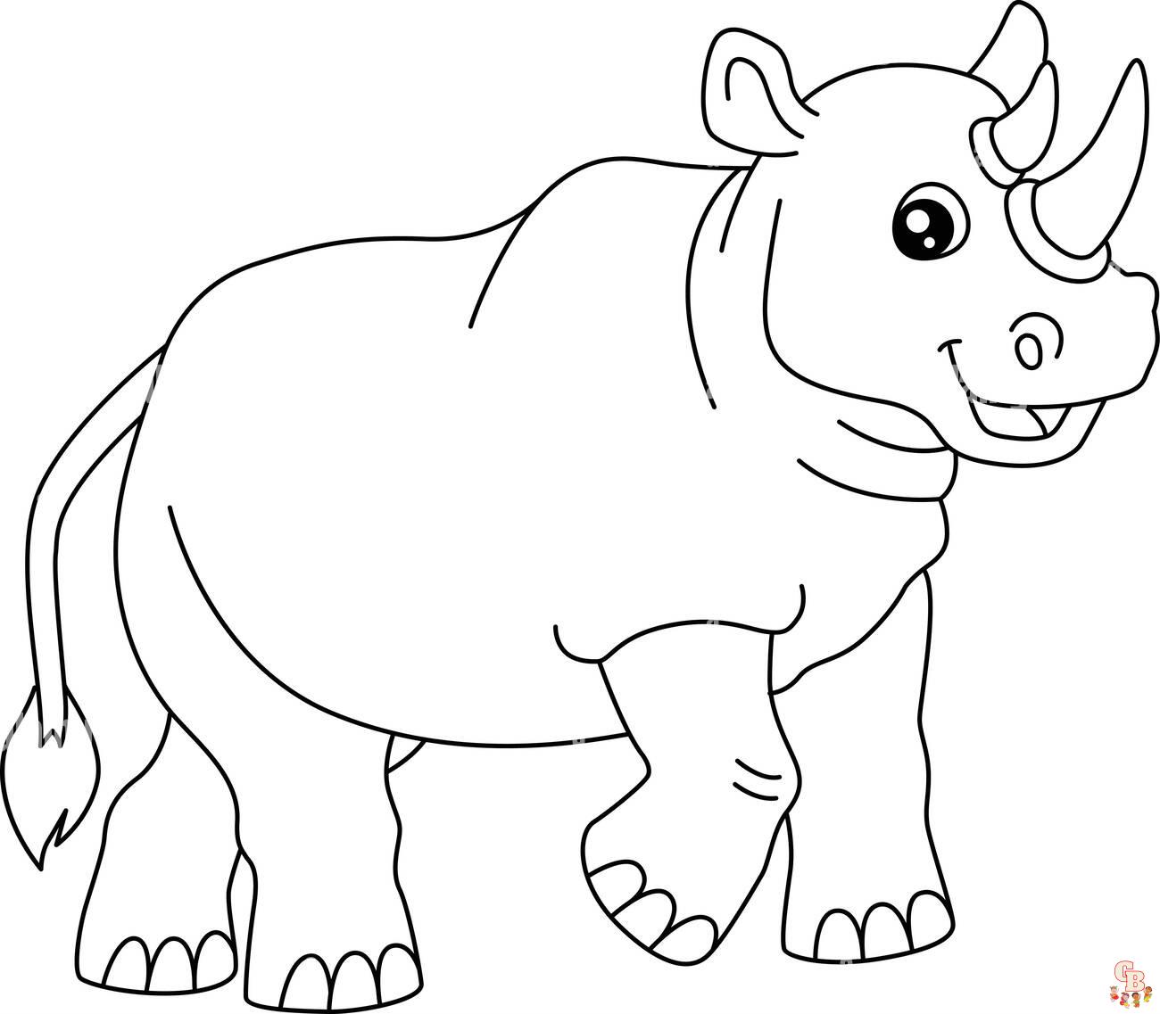 Rhino coloring pages