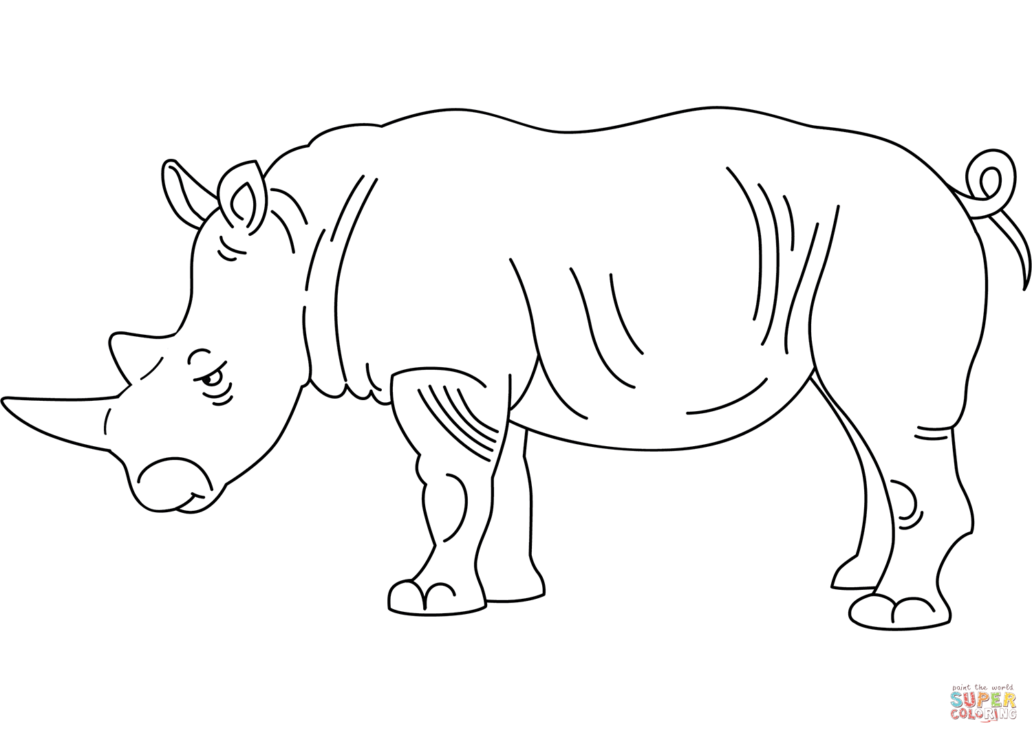 Dibujo de rinoceronte para colorear dibujos para colorear imprimir gratis