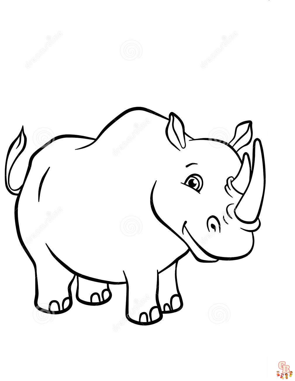 Rhino coloring pages