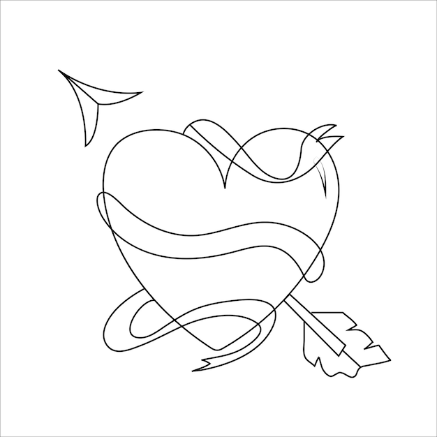 Premium vector love coloring page