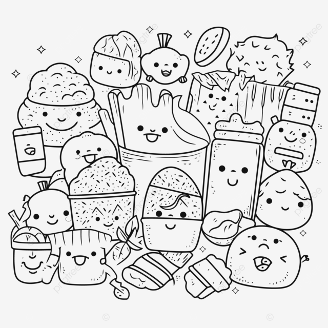 Dibujo de divertida pãgina para colorear que contiene una variedad deliciosas idas dibujando bocetos vector png dibujos dibujo de ala dibujo de ida dibujo de anillo png y vector para dcargar gratis