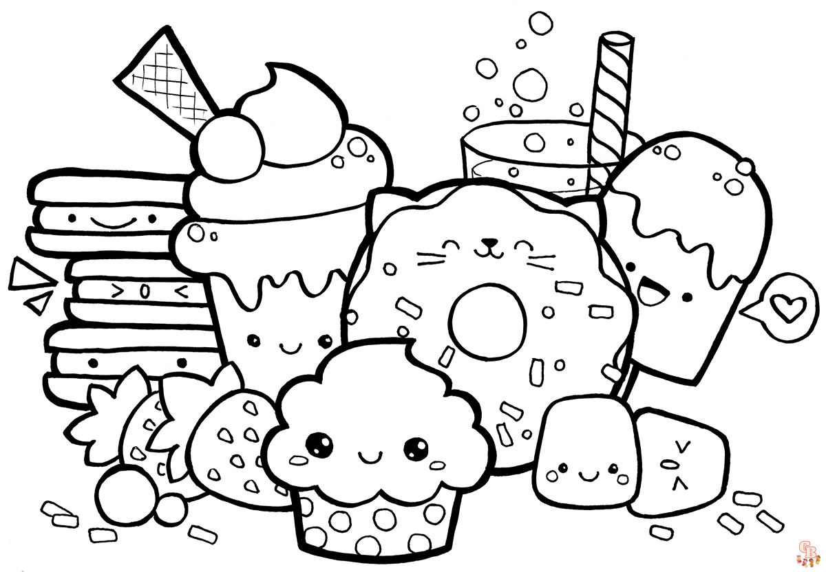 Pãginas imprimibles gratuitas para colorear de ida kawaii para niãos