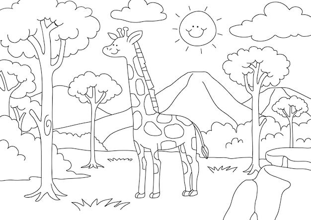 Imãgen de paisaje para colorear