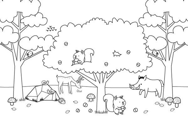 Paisaj para dibujar y colorear e coloriage automne coloriage paysage coloriage