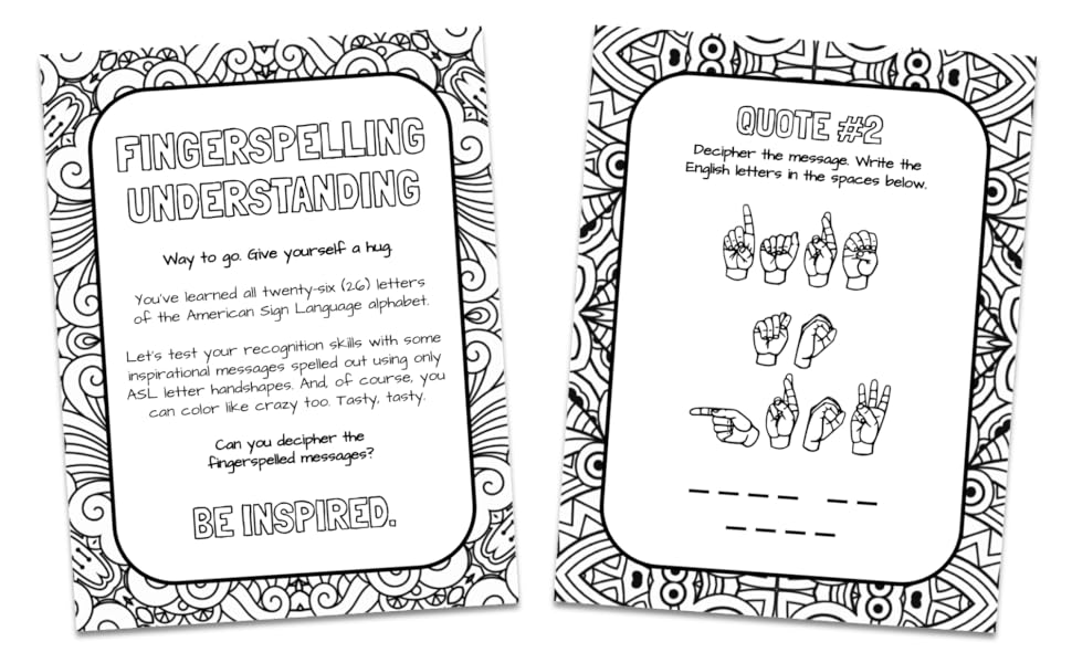 Asl alphabet adult coloring book learn the abcs in american sign language as you color like crazy asl alphabet activities with mandala designs as you color beautiful mandala designs