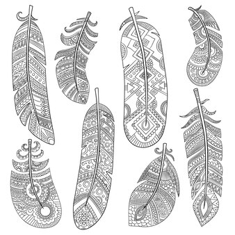 Page indigenous feather stencil images