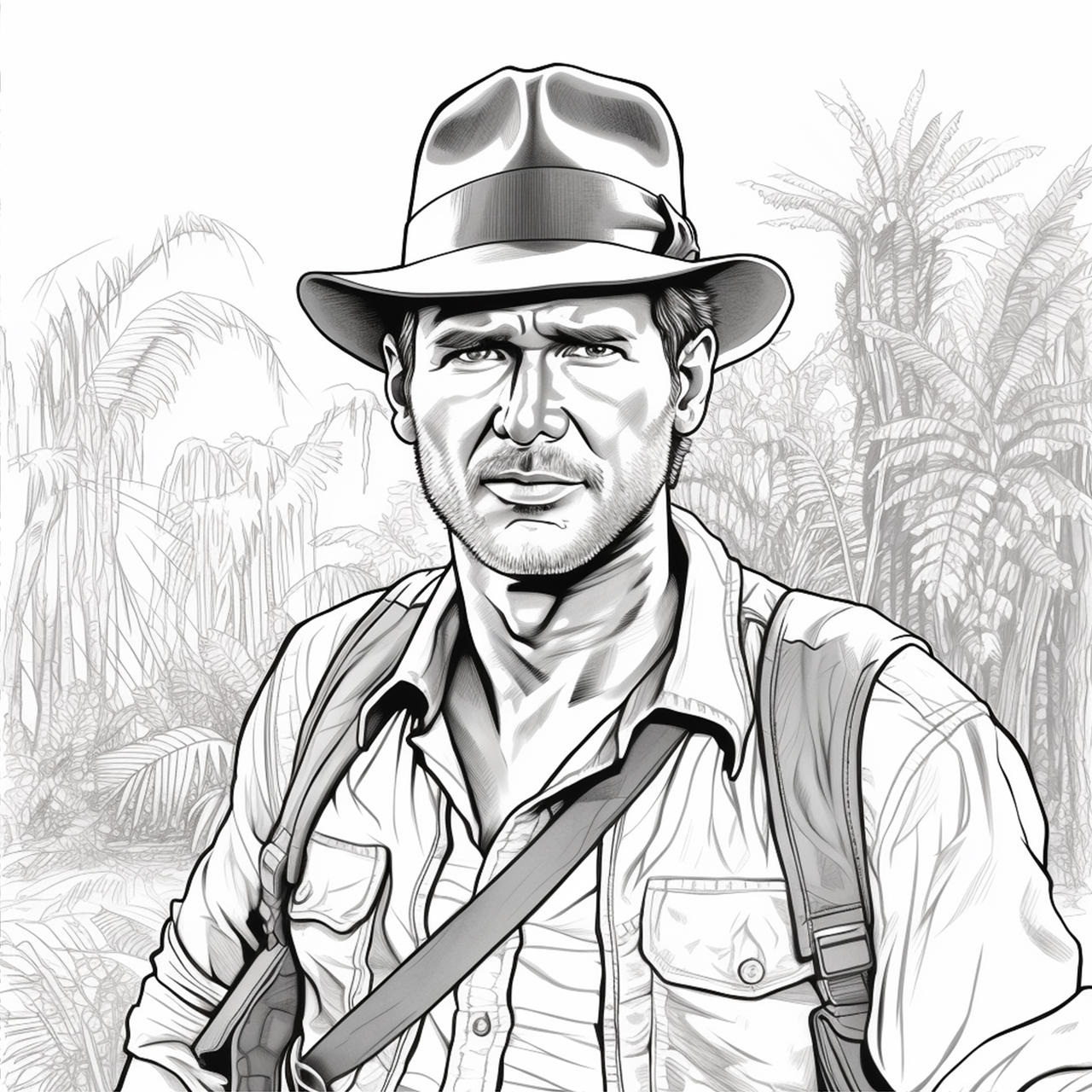 Free indiana jones colouring sheet by wilb