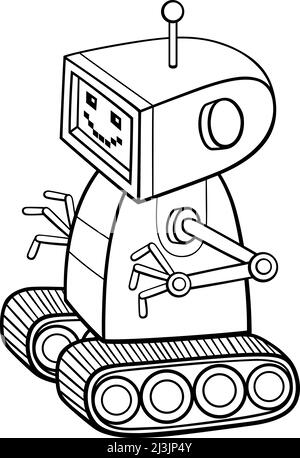 Robot de dibujos animados babeos futuristas y mãquina con tecnologãa de inteligencia artificial robots de juguete para niãos realistas y lindos android vector conjunto imagen vector de stock