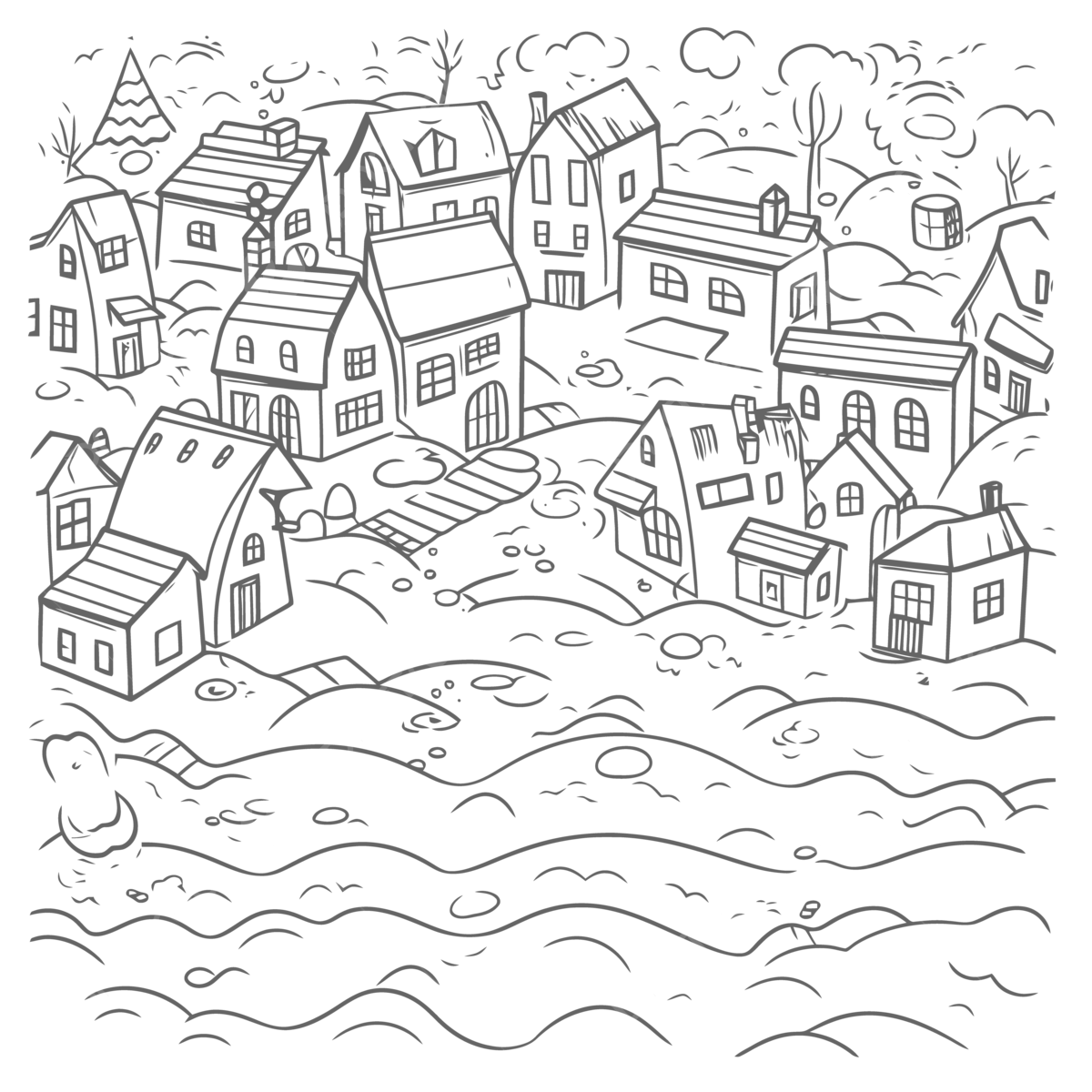 Dibujo de ciudad y nieve hielo pãginas para colorear quema boceto vector png dibujos dibujo de ala dibujo de nieve dibujo de la ciudad png y vector para dcargar gratis