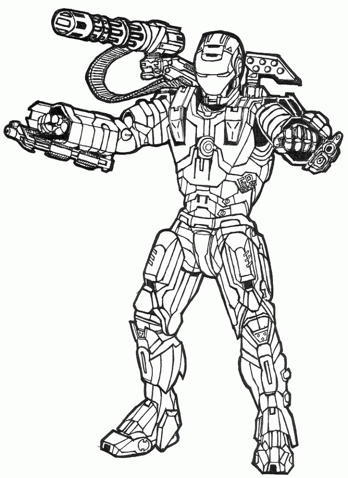 Get this free ironman coloring pages
