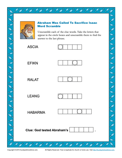 Free printable isaac bible activities on sunday school zone