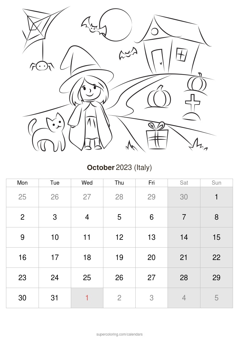 October calendar