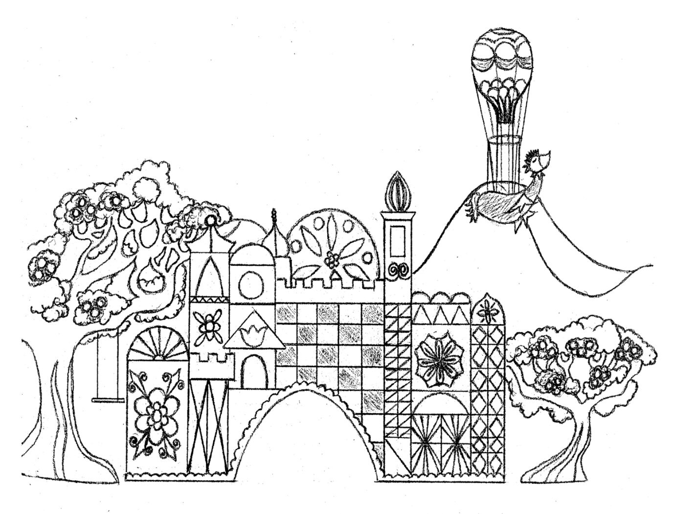 Disneyland paris its a small world tiny coloring book big digital download