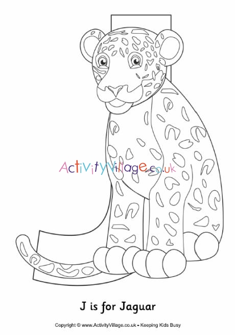 J is for jaguar louring page