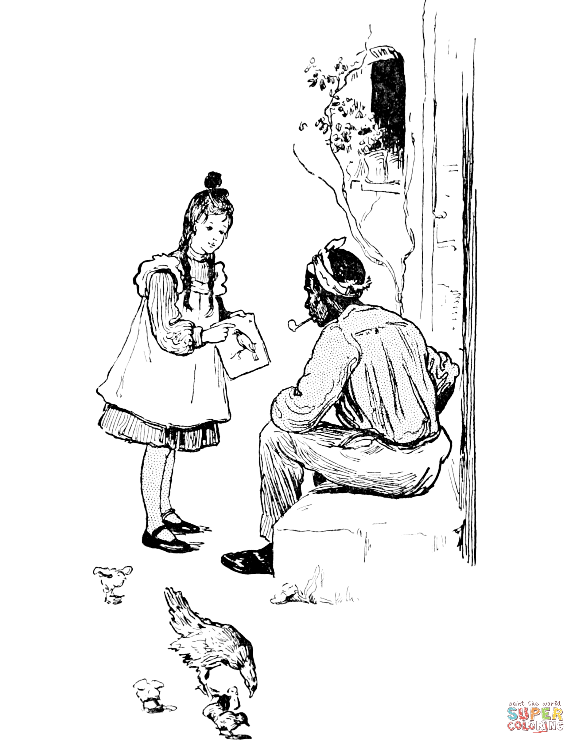 Some adventures of jack and jill coloring page free printable coloring pages