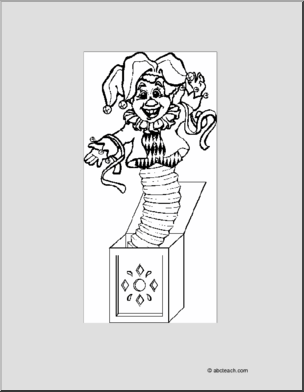 Coloring page jack in the box
