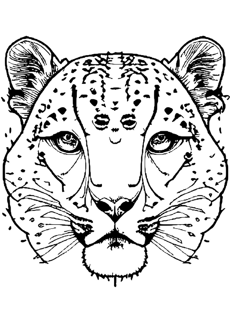A playful snow leopard coloring page by mahomino on